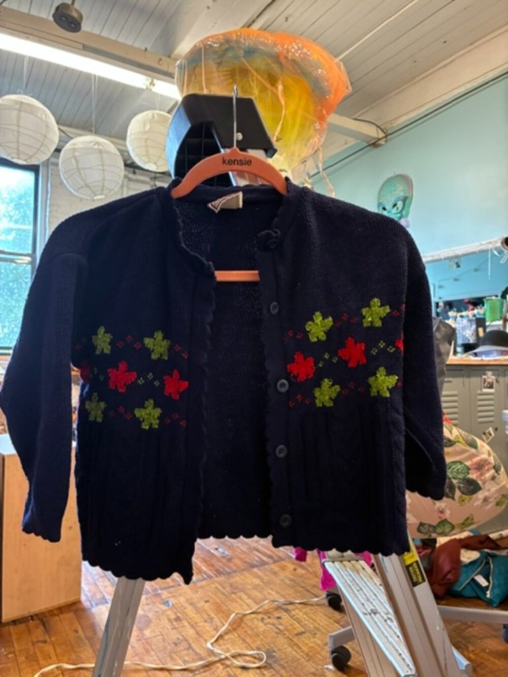Vintage Flower Cardigan Sweater XXS